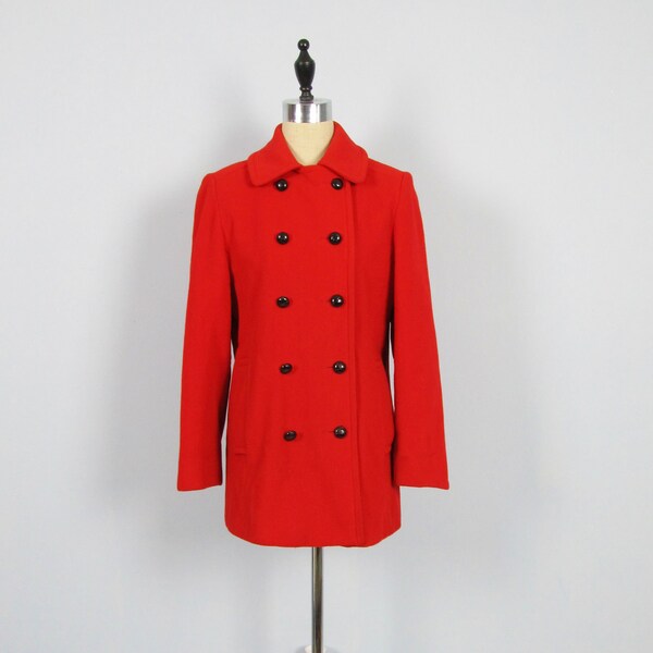 Vintage Red Wool Mackintosh Authentic Peacoat ////// Size M Wool Winter Coat