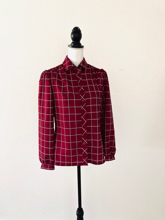 Vintage 1970’s Maroon Blouse / “Lady Arrow” Burgu… - image 1