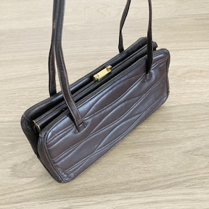 Vintage 1970’s Retro Brown Handbag / Vinyl Medium Urban Retro 70s 80s Purse