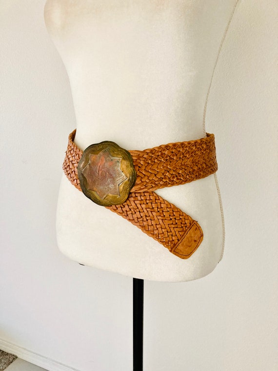 moroccan belt tan leather - Gem