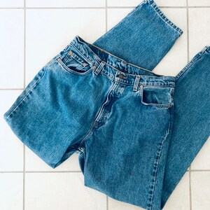 Levis 560 Jeans 90s Relaxed Mom Jeans High Waisted Rise Blue Denim Pants Tapered 32X33