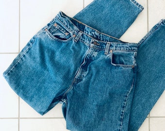 Levis 560 Jeans 90s Relaxed Mom Jeans High Waisted Rise Blue Denim Pants Tapered 32X33