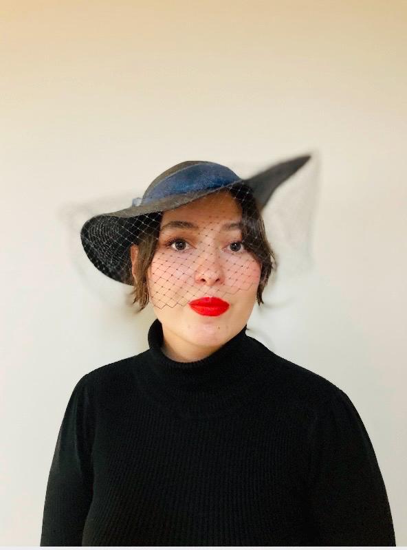 Vintage Sonni California - Union Made Black Hat with Bow and Veil Sonni California Hat - Etsy main image 4