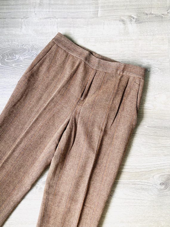 Ralph Lauren Wool Tweed Pants / 1990's Retro Thick Wool High