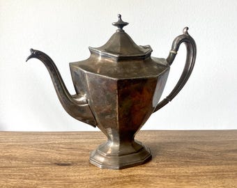 Antique Silver Plate Pitcher / Vintage Silver Tea Pot Kitchen Victorian Era Home Decor