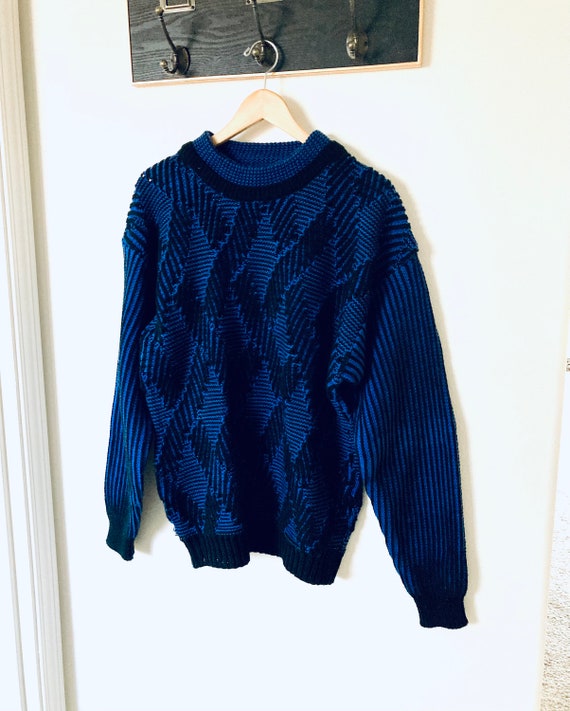 1990’s Streetwear Oversize Sweater / Vintage Blue 