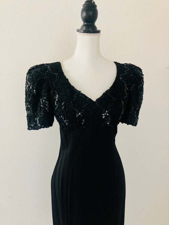 1980’s Rockstar Black Party Dress / Vintage Forma… - image 5