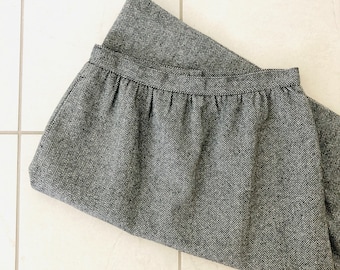 Vintage Wool Tweed Winter Skirt / 1980's Charcoal Grey Pencil Skirt Womans Small