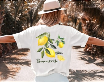 Zitronen T-Shirt Damen, Geschenkidee Retro Zitronen Shirt, Italy Sommer Shirt, Limone Shirt für Frauen, Amalfiküste Shirt, Limoncello Shirt