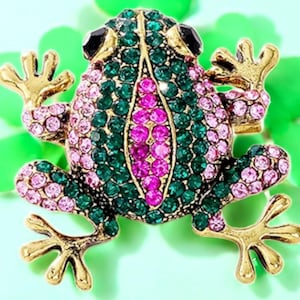 Broche met strass kikker - schattige groene dierenspeld voor dames - mode-sieraden cadeau