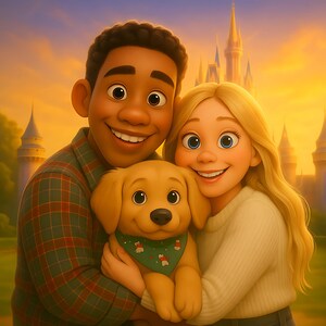 Benutzerdefiniertes Cartoon-Porträt im Pixar-Stil, personalisiertes Kunstwerk für Paare, benutzerdefiniertes Cartoon-Porträt vom Foto