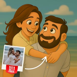 Cartoon-Porträtgeschenk vom Foto, Paarporträts, Jubiläumkarikatur vom Foto, Pixar Art Style Benutzerdefiniertes Porträt vom Foto