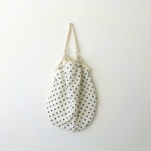 CUSTOM ORDER your own Reusable Shopping Bag in Black And White Polka Dots Eco-friendly Shopper Bag by OnePerfectDay image 1