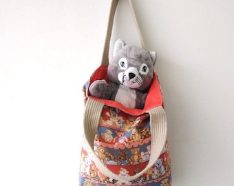 Teddy Bear Tote Small Tote Bag for Little Girl or Boy OOAK One Of A Kind