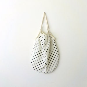 CUSTOM ORDER your own Reusable Shopping Bag in Black And White Polka Dots Eco-friendly Shopper Bag by OnePerfectDay image 9