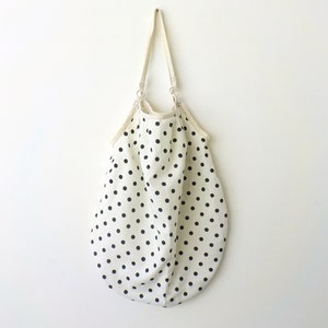 CUSTOM ORDER your own Reusable Shopping Bag in Black And White Polka Dots Eco-friendly Shopper Bag by OnePerfectDay image 2