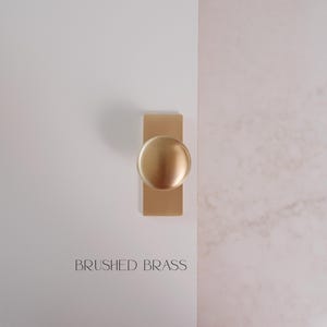 Lennox Knob| Solid Brass Cabinet Knob with backplate, Heritage Brass and Brushed Brass | Kitchen Bathroom Mudroom Dresser Furniture Handles image 10