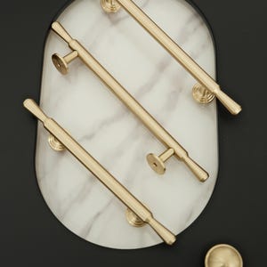 Solid brass Cabinet Pulls |Modern Brass Cabinet Pulls Minimalistic, Brushed Brass kitchen handles, Contemporary bathroom cabinet Pull Knob