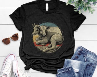 Funny Two Headed Calf T-Shirt – Weird Animal Lover Gift – Oddity Graphic Tee