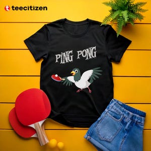 pigeons playing ping pong T shirt Funny tshirt , Short-Sleeve Unisex T-Shirt