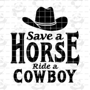 Sparen Sie Eine Pferdefahrt Ein Cowboy Design Digitaler Download SVG PNG EPS | Ausgeschnittene Datei Clip art Vektor Cricut druckbare Aufkleber Aufkleber