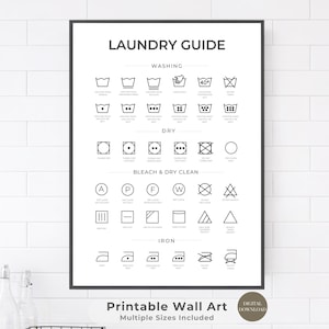 laundry guide print Instant Download, Laundry Guide Digital Download, laundry guide art, laundry symbols stain removal 12x18 svg