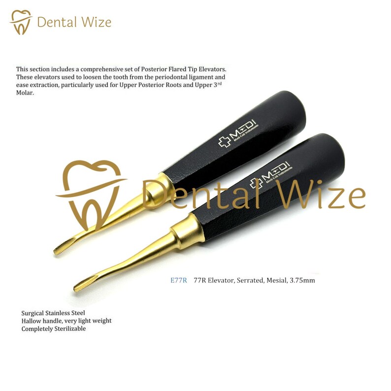 Dental Surgical Handpiece 5 EA GERMAN Premium Root Dental Tooth Extracting Elevator # 77R-Dental Elevators $34.99 Dental Extraction Tools