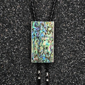 The Lasso (Paua Abalone Shell, Ebony Wood & Sterlium Plus Silver Bolo Tie)