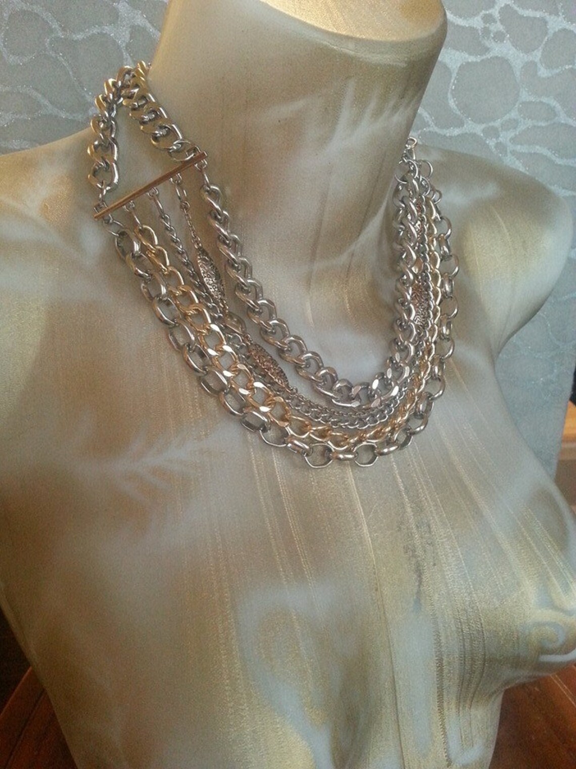 Silver gold mix chain Clearance