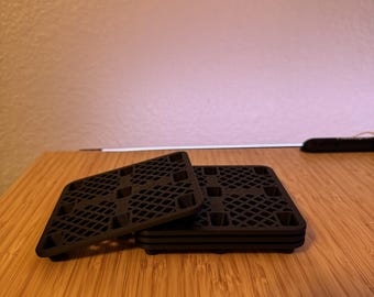 Conjunto de porta-copos de paletes para bebidas, decoração rústica de mesa, presente exclusivo para ele, porta-copos para bar ou mesa de centro, impressão 3D
