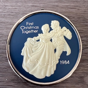 Hallmark 1st Christmas Together Cameo Christmas Ornament 1984 Couple Dancing