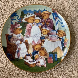 Teddy Bear Birthday Party Franklin Mint Porcelain Plate By C. Lawson Limited Ed.