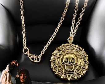 金　ジャック品　ネックレスの破損物です パイレーツ・オブ・カリビアン メタルコインネックレス、ジャック