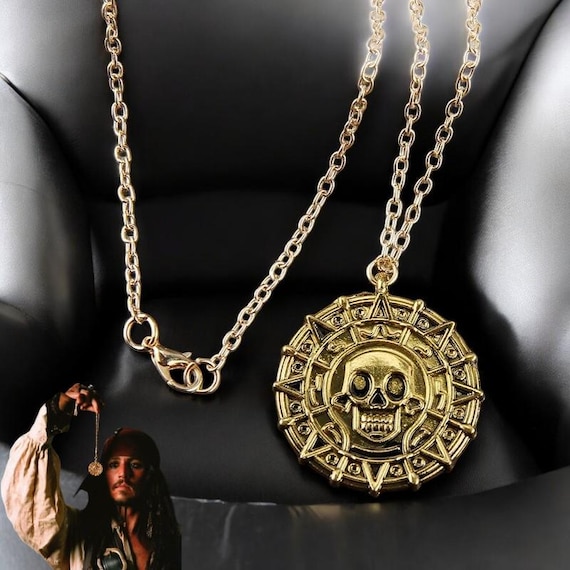 Pirates of the Caribbean Necklace - Aztec Skull Medallion, Jack