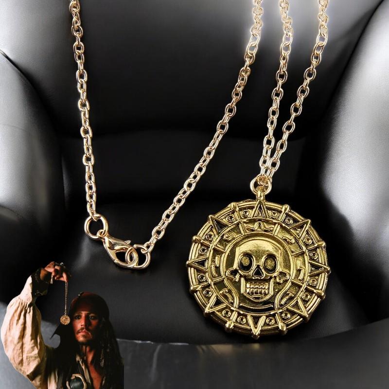 Pirates of the Caribbean Necklace - Aztec Skull Medallion, Jack