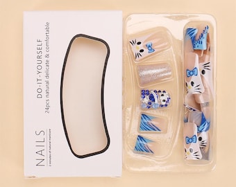 Uñas postizas con gemas: Puntas reutilizables para uñas de fiesta (24-30 piezas)