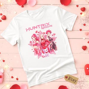 Saint-Valentin Kpop Demon Hunters PNG, Huntrix Clipart sublimation Design (téléchargement numérique)