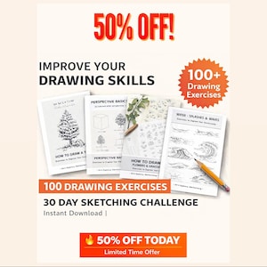 Pacchetto di esercizi di disegno paesaggistico, oltre 100 esercizi (download digitale)