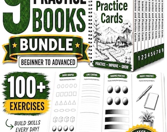 30-Day Sketching Practice Workbook Bundle, Printable Drawing Exercises PDF, Beginner Sketching Lessons, Daily Art Practice Guide