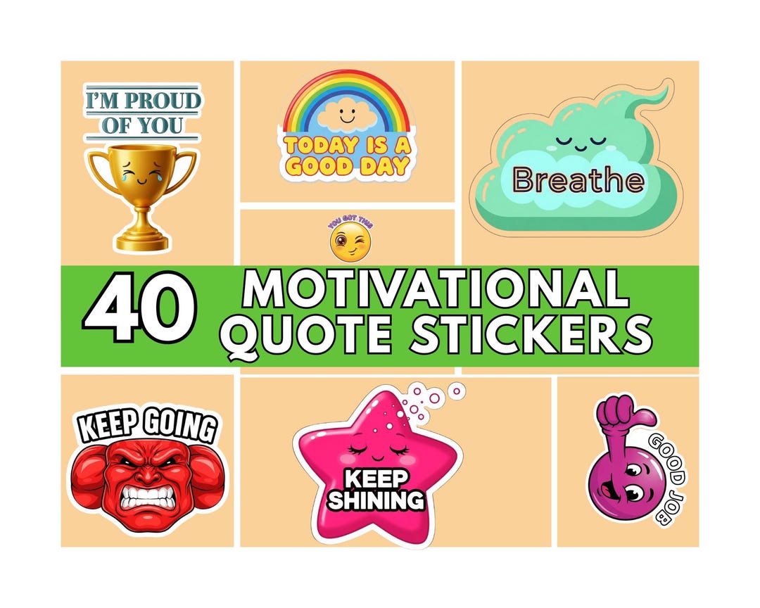 Quotes Sticker Motivational Quote Stickers | Planner, Laptop Decals (digital Download ...