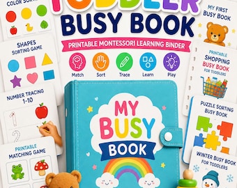 Livro de atividades para crianças pequenas com mais de 230 páginas, fichário de aprendizagem Montessori, atividades pré-escolares (download em PDF)