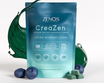 Zenos Health CreaZen – CreaPure® Creatine Monohydrate Gummies, Blueberry or Mango | 120 Gummies