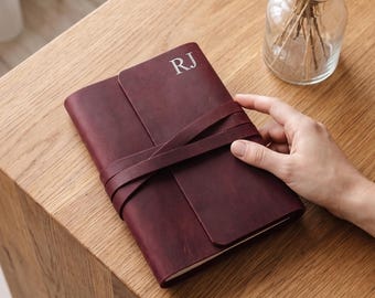 Personalized Leather Bible Cover, Custom Size Book Cover, Monogrammed Leather Book Sleeve, Wrap Around Bible Cover, Gift for Book Lovers