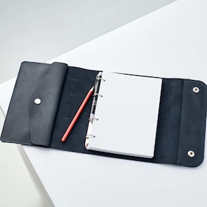 Capa de couro personalizada para fichário, capa de fichário personalizada para fichário, caderno de couro A5, capa de couro recarregável A4, planejador de fichário A6
