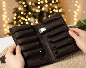 Estuche de armónica de cuero personalizado, soporte de armónica de cuero, bolsa organizadora de armónica, estuche de armónica personalizado, estuche de armónica de blues, regalo musical