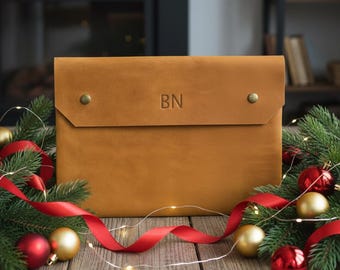 Custom leather document holder, Paper document case, Leather folder with logo, Personalized leather folder, Leather document organizer