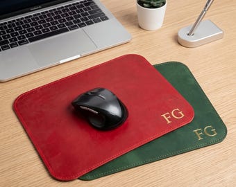 Personalized Leather Mouse Pad, Custom Leather Mouse Pad, Monogram Mouse Pad, Leather Desk Pad, Engraved Mouse Pad, Custom Logo Mouse Pad