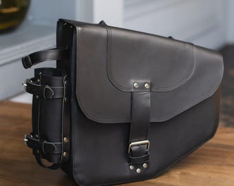 Leather motorcycle saddle bags, Motorcycle tool bags black, Leather bike side bag, Personalized saddle bag, Bike saddle bag, Motorcycle bag