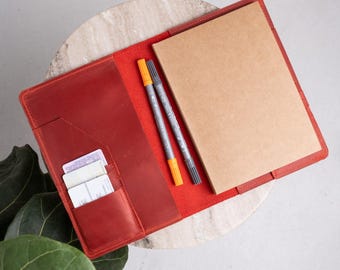 Custom leather journal cover, Refillable leather journal a5, Personalized notebook cover a4, Journal cover with pockets, B6 planner cover