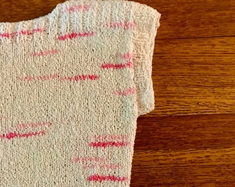 Hand Knit Sweater Vintage 1980's Women's Sleeveless Lightweight Pullover